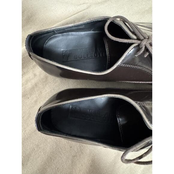 Versace Collection Shoes Mens Size 43 Brown Cap Toe Oxford Brogue Dress Leather - Picture 14 of 16